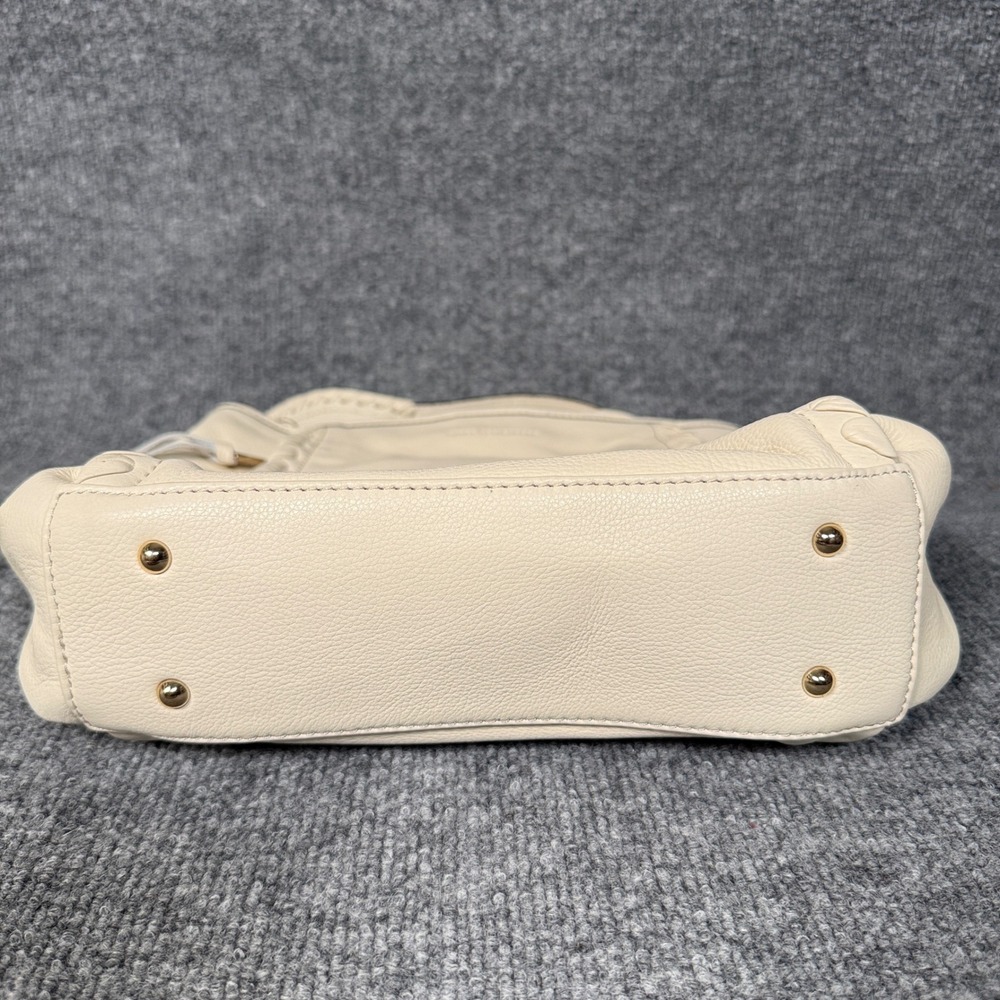 Aimee Kestenberg Artisan Large Bucket Bag Vanilla Pebble Leather Lacing Pockets - Picture 9 of 12